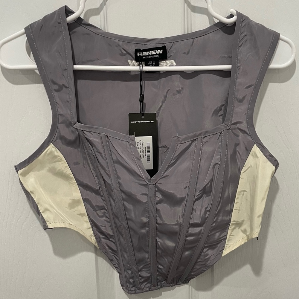 PLT RENEW Grey Shell Panel Detail Corset - Picture 6 of 6